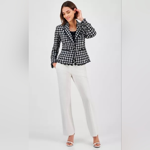 Nwt Anne Klein Womens One Button    Blazer Jacket, Black Size 4 - Picture 3 of 6